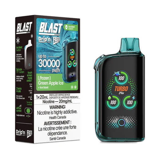 Drip'n by ENVI x Fasta BLAST 30K Disposable - Green Apple Ice (Frozen) 20mg