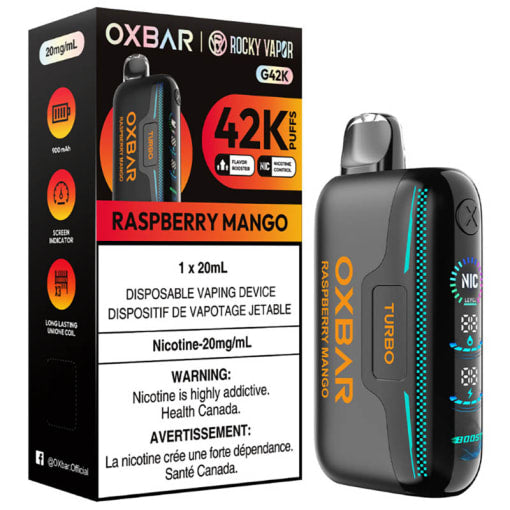Rocky Vapor OXBAR G42K Disposable - Raspberry Mango 20mg