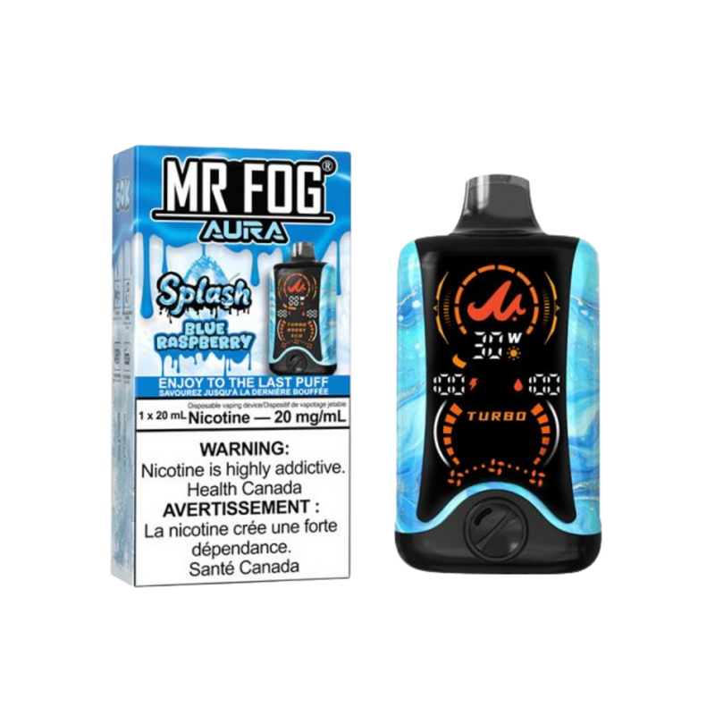 Mr. Fog Aura 60K Disposable - Splash Blue Raspberry Ice 20mg